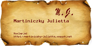 Martiniczky Julietta névjegykártya